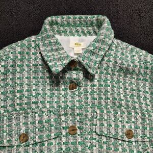 Anthropologie Maeve Tweed Green Blazer Shacket Jacket Women's Xlarge NWT